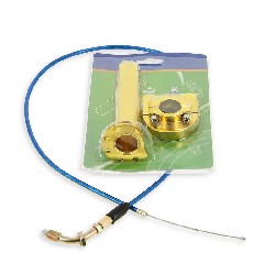 Gasgriff (schnell), gold, Qualittsprodukt + Kabel, blau, Teile Pocket Bike ZPF