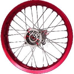 Felge hinten 14'', rot, f�r dirt bike AGB30 (� : 15mm,Typ 4), Ersatzteile Dirt bike