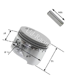 Kolbensatz f�r Quad Shineray 300 ccm ST-5E (172FMN), Ersatzteile Quad Shineray 300