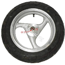 Rad vorn komplett f�r chinesischen Skooter (Silber - typ 3), Chinesische Motorroller Teile