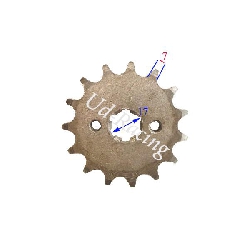 Ritzel, verst�rkt, 14 Z�hne f�r Dirt Bike (428 : �:17mm), Ersatzteile Dirt bike